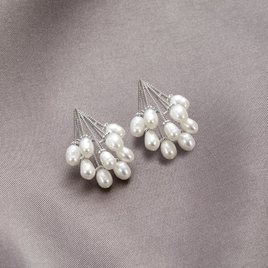 Pendientes de Perlas con Efecto Lluvia