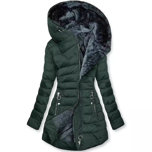 Julia - Chaqueta acolchada para invierno con capucha, cálida y elegante