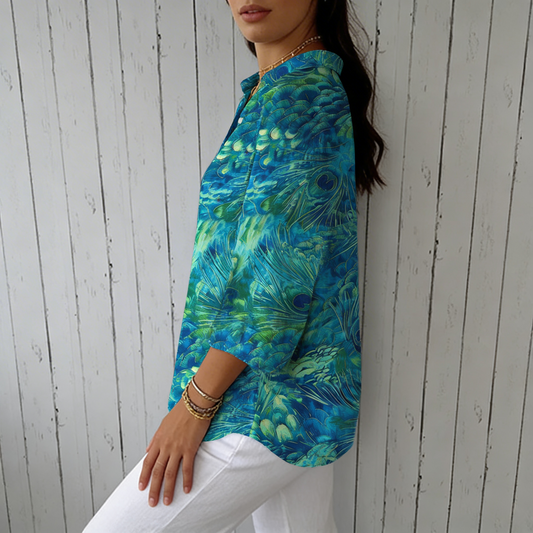Karen Camisa estampada de diseño contemporáneo