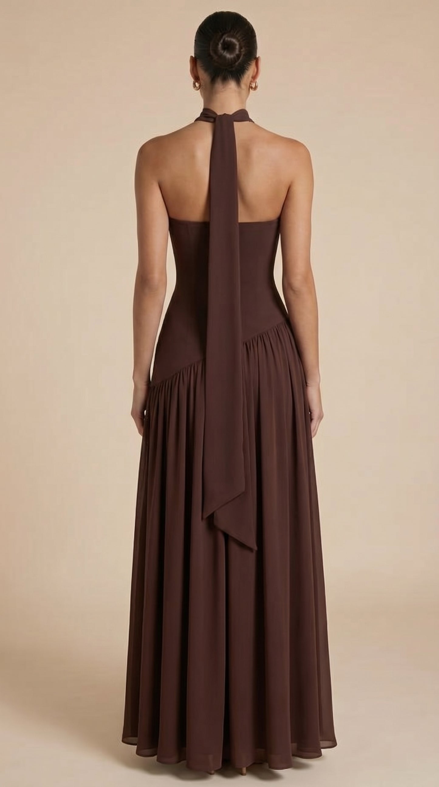 Raya™ | Vestido Maxi Bicolor sin Tirantes con Pañuelo