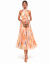 AURA | Vestido con cuello americano y estampado de acuarela