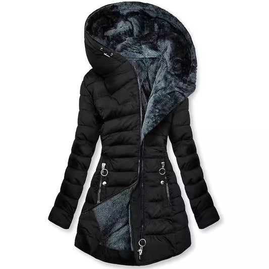 Julia - Chaqueta acolchada para invierno con capucha, cálida y elegante