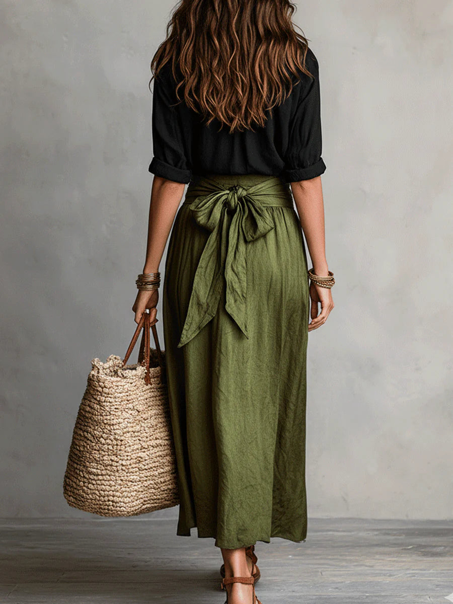 Nora | Conjunto Dos Piezas: Top Negro y Falda Midi
