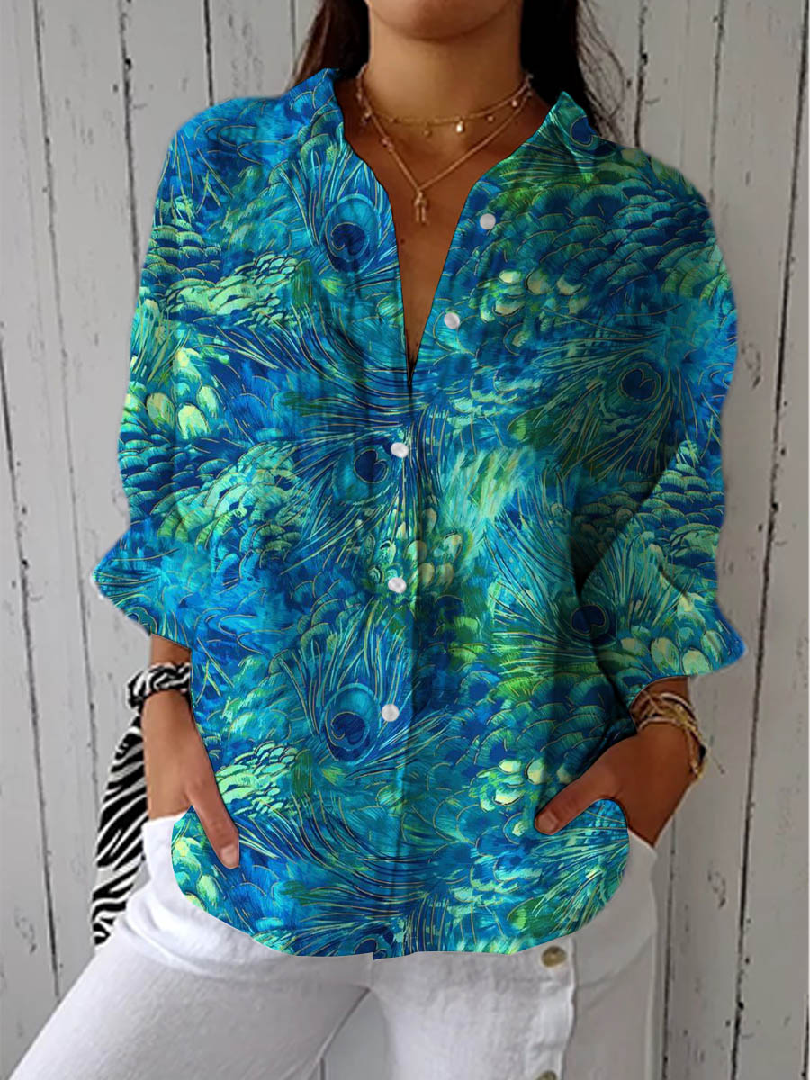 Karen Camisa estampada de diseño contemporáneo