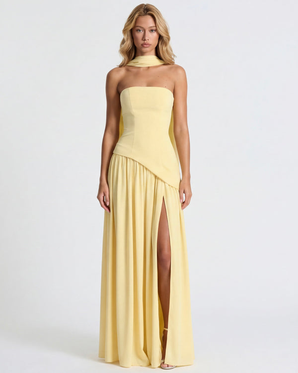 Celia | Vestido bicolor Con corte