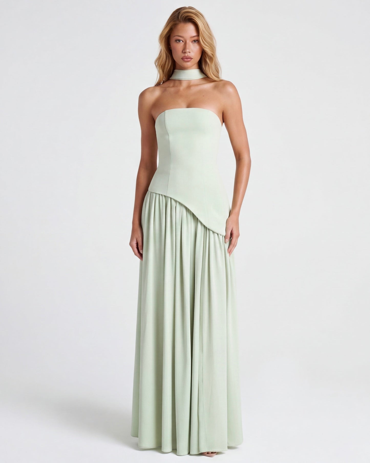 Celia | Vestido bicolor Con corte