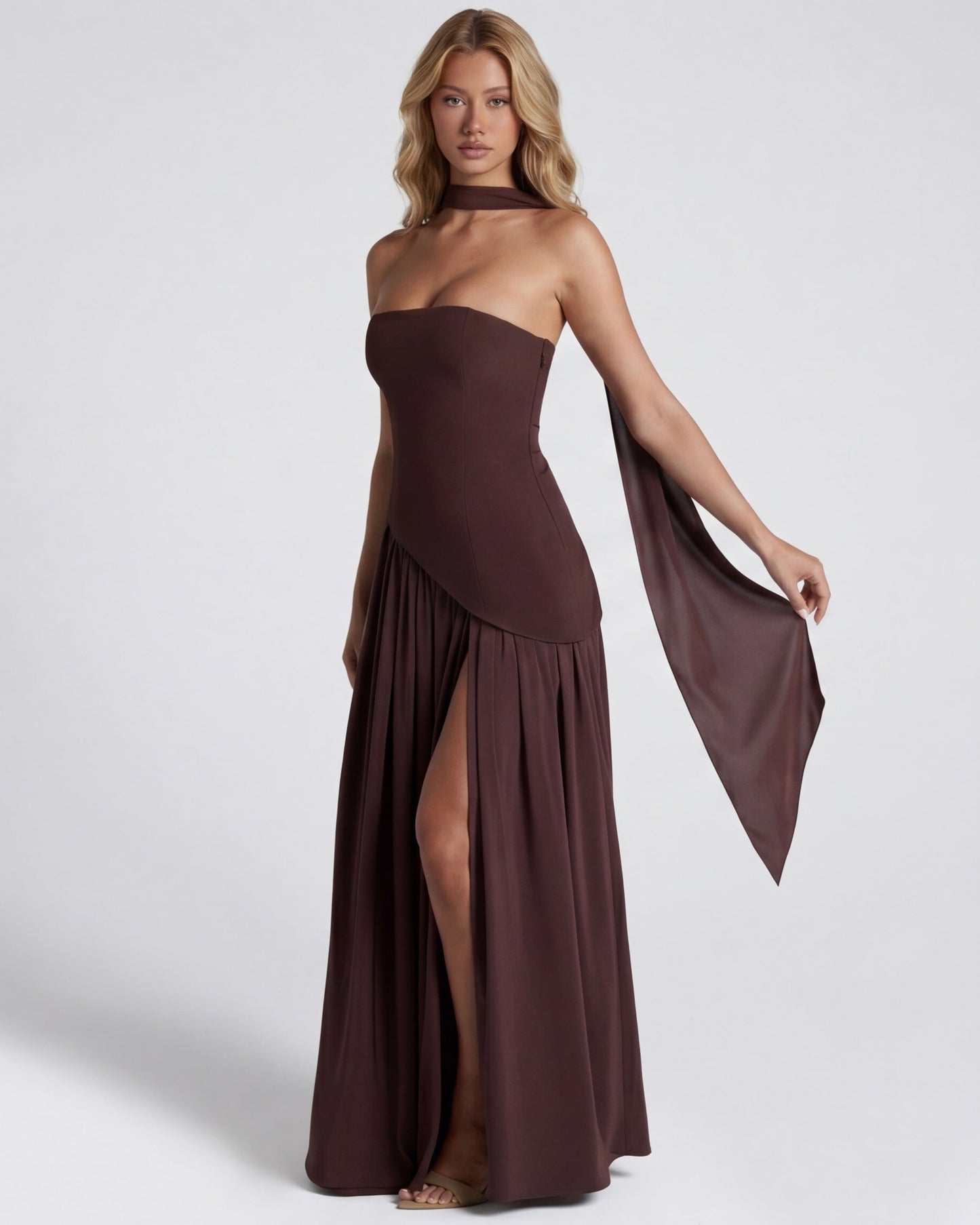 Celia | Vestido bicolor Con corte