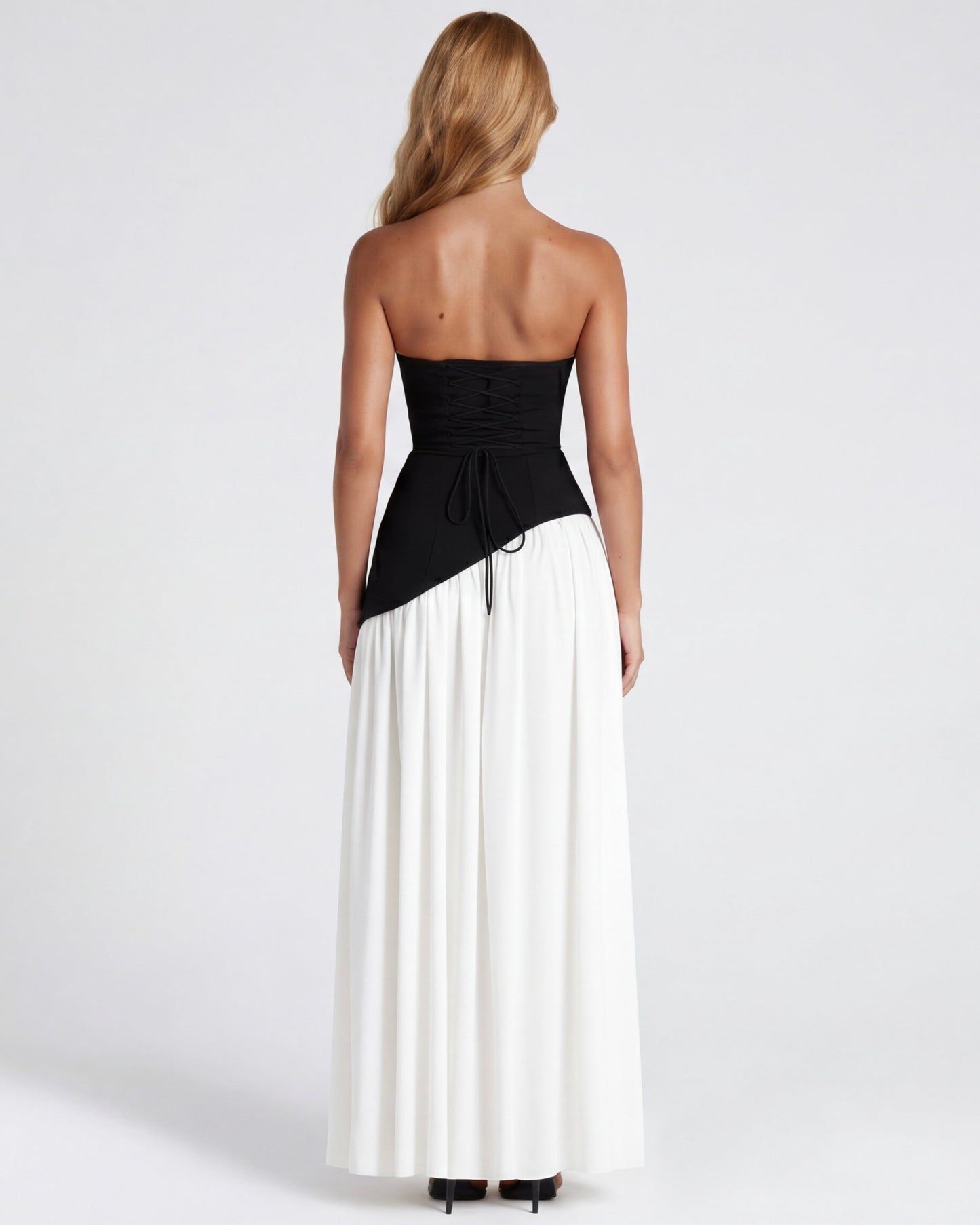 Celia | Vestido bicolor Con corte