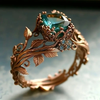 Anillo de cristal verde natural con brillo radiante y diseño elegante